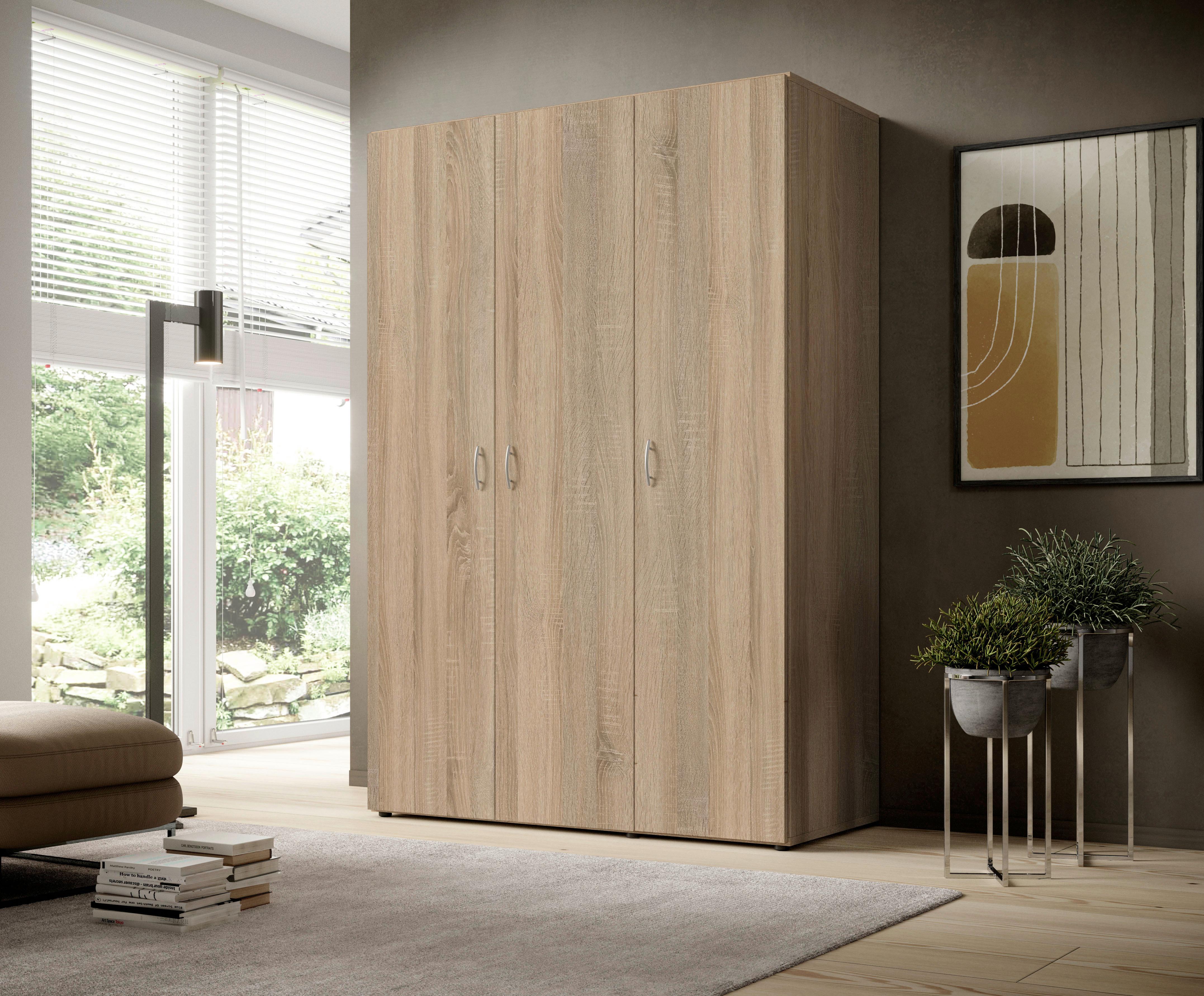 Kleiderschrank B: 121 cm Joe Sonoma Eiche Dekor - Sonoma Eiche, Basics, Holzwerkstoff (121/177/51cm)