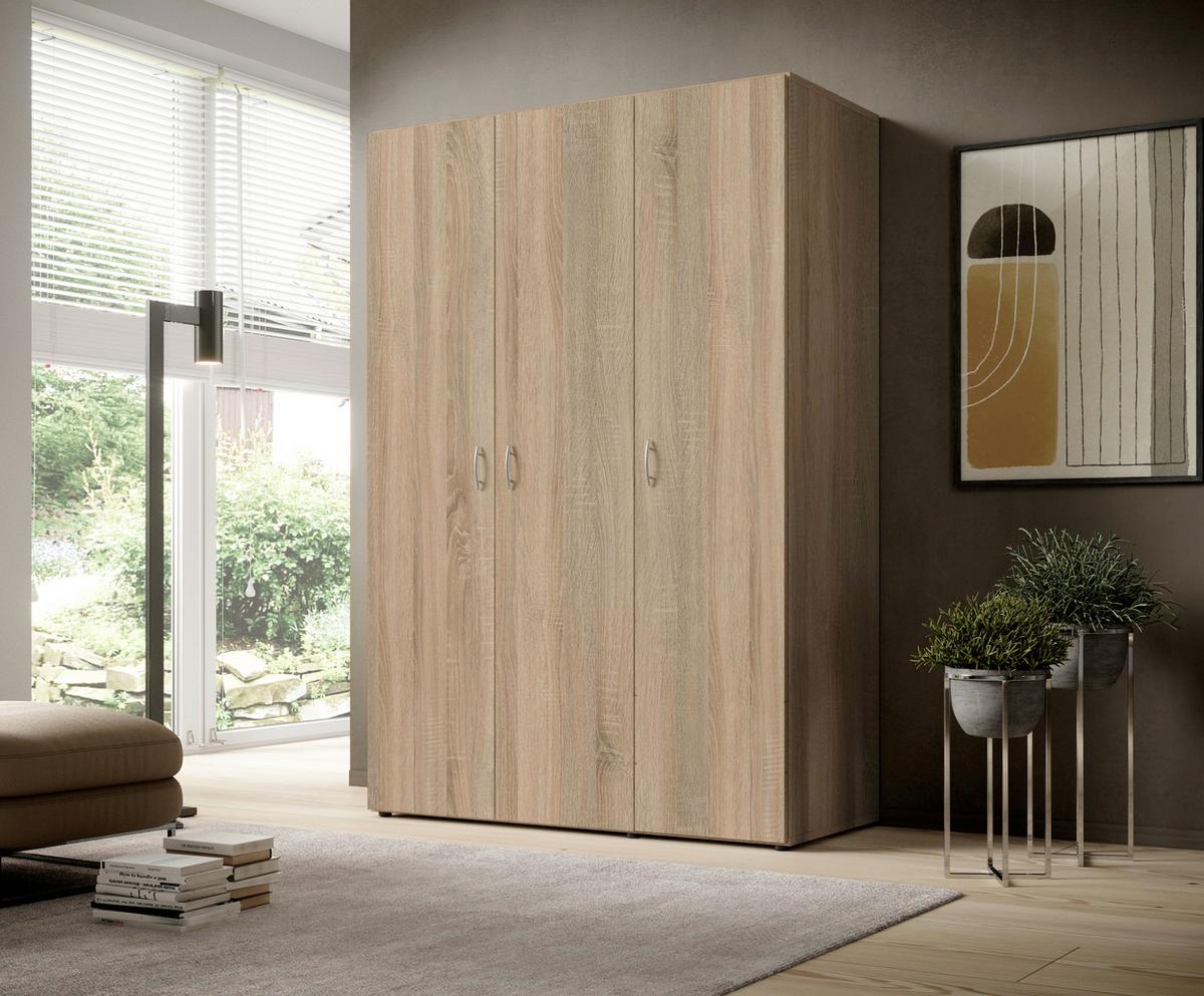 Kleiderschrank B: 121 cm Joe Sonoma Eiche Dekor - Sonoma Eiche, Basics, Holzwerkstoff (121/177/51cm)