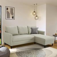 Ecksofa Tweety - Beige/Schwarz, Basics, Textil (192/138cm) - P & B