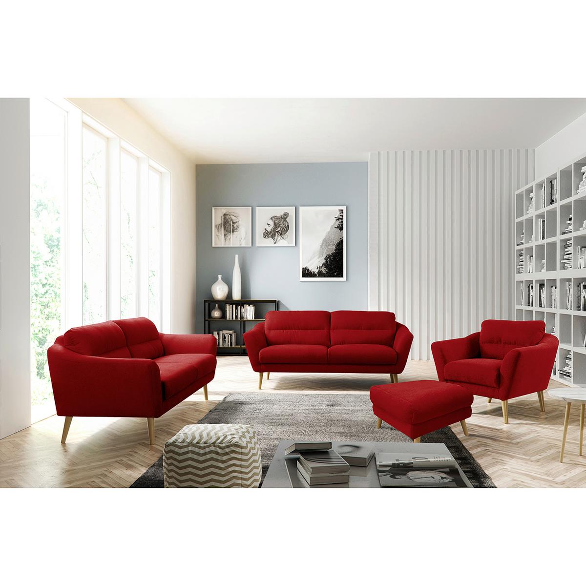Hocker Tromso Rot B: 61 Cm - Buchefarben/Rot, Design, Textil (61/49/65cm) - Livetastic