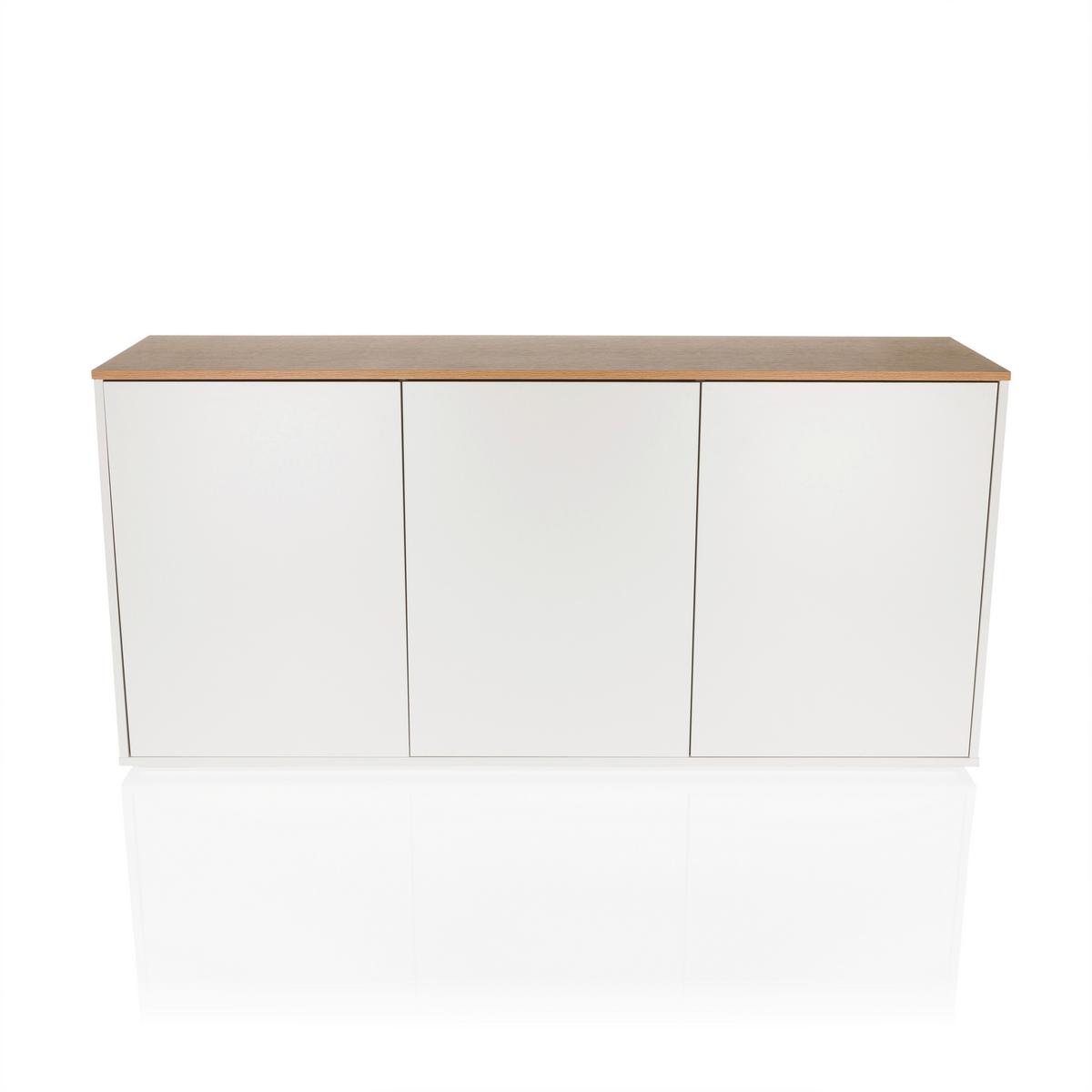Sideboard Kelo S Weiß/eichefarben B: 160 Cm - Eichefarben/Weiß, MODERN, Holzwerkstoff (160/76/40cm) - MID.YOU