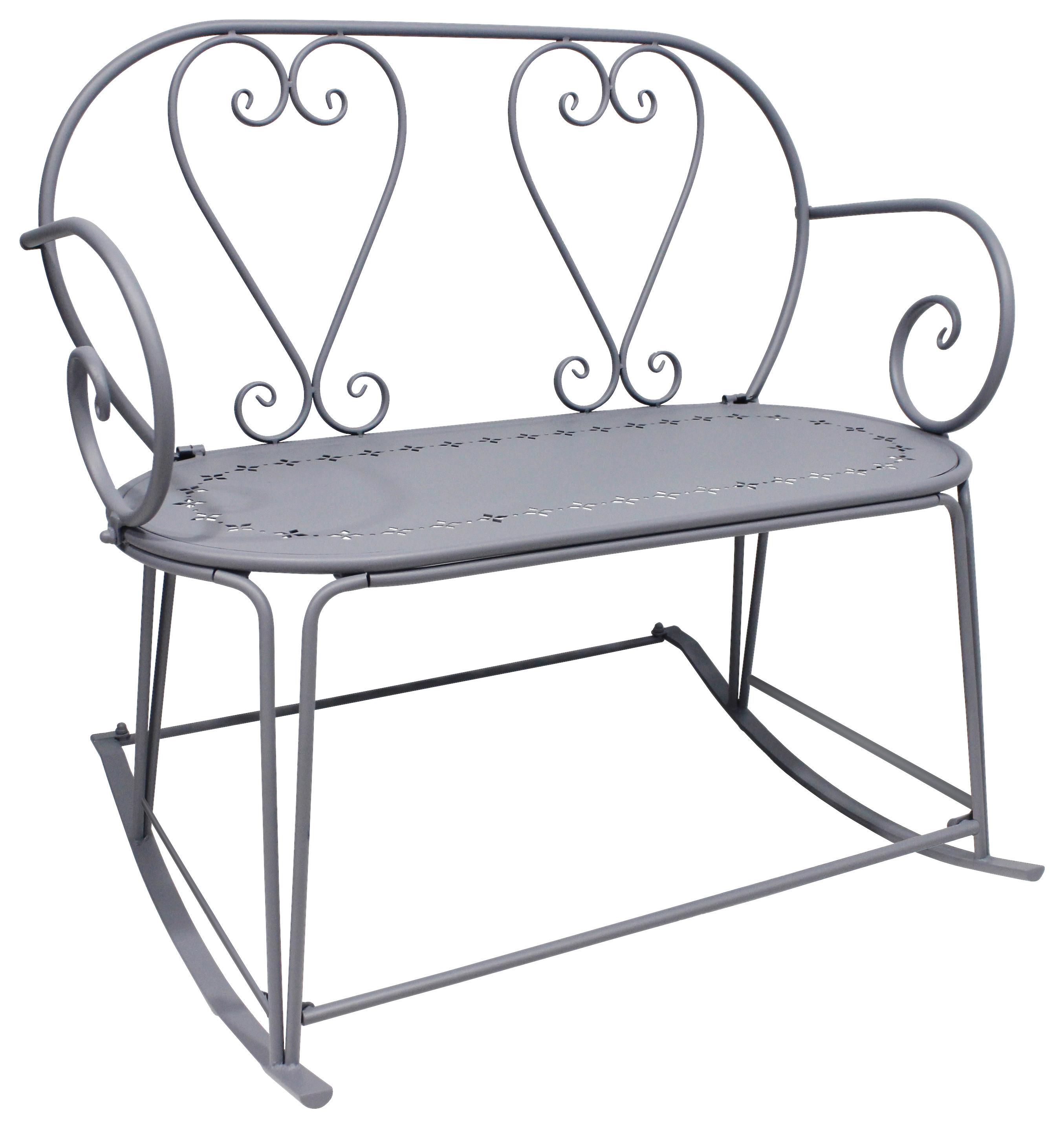 Gartenbank Metall Schaukelbank Mf075 - Blaugrau, Design, Metall (101/75/90cm)
