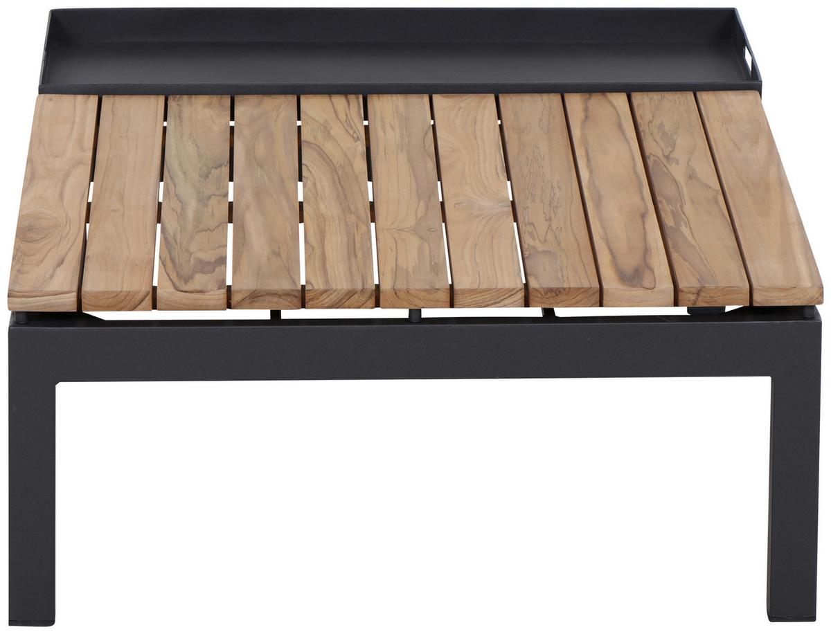 Loungegarnitur 5-Tlg Teakholz/Metall mit Kissen - Anthrazit/Grau, KONVENTIONELL, Holz/Textil - Siena Garden