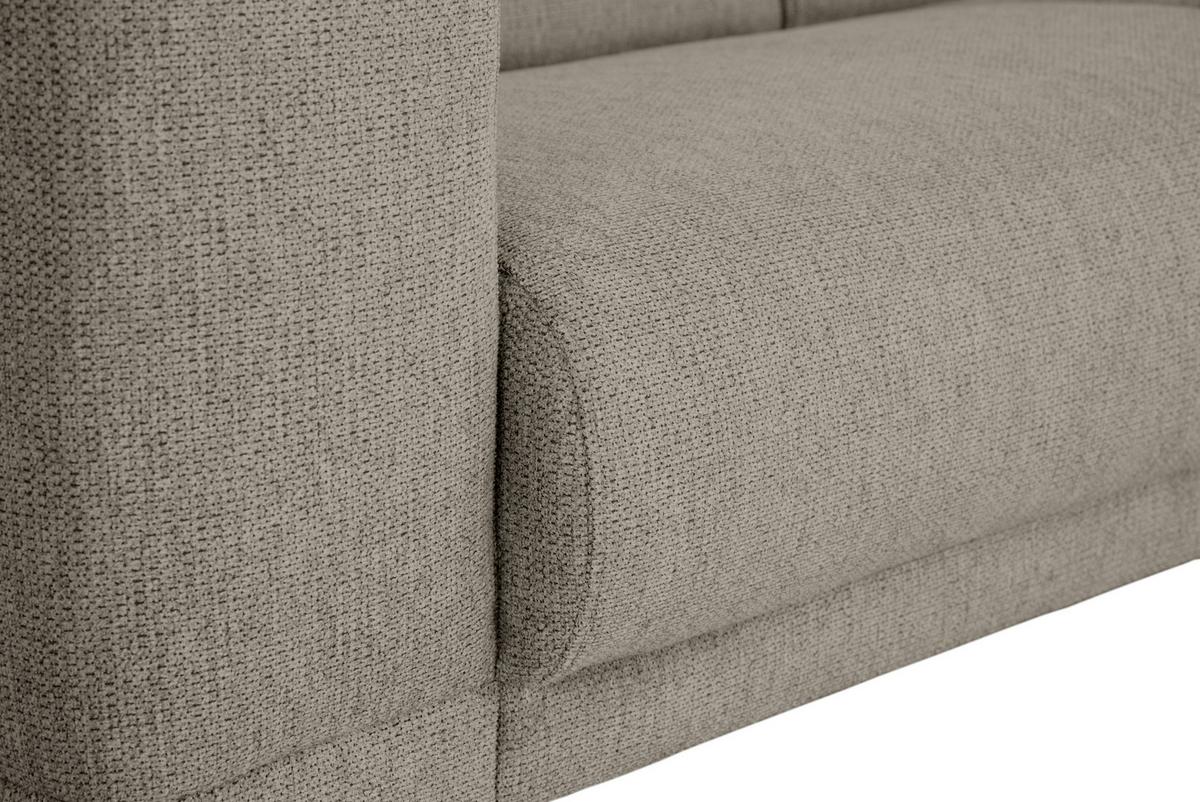 3-Sitzer-Sofa Oslo Taupe B: 218 cm - Taupe/Schwarz, Design, Textil (218/77/93cm) - MID.YOU