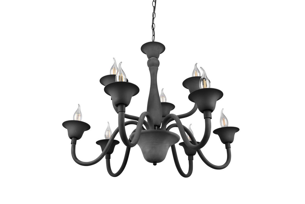Kronleuchter 112900942 Elsa - Anthrazit, ROMANTIK / LANDHAUS, Kunststoff/Metall (72/150cm) - Trio Leuchten
