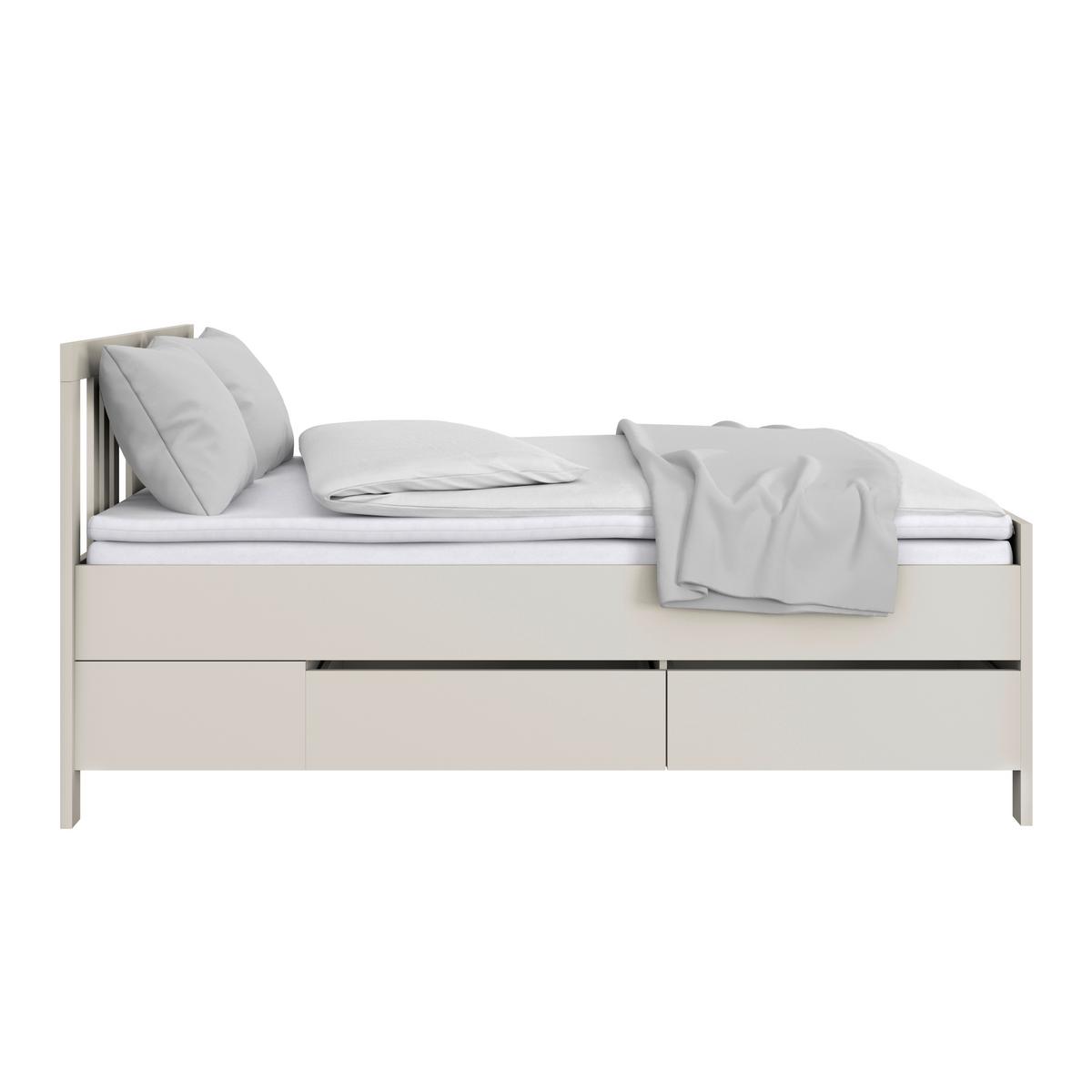 Stauraumbett Pisa mit 4 Laden kaschmirfarben 140x200 - Kaschmir, ROMANTIK / LANDHAUS, Holz (140/200cm) - James Wood