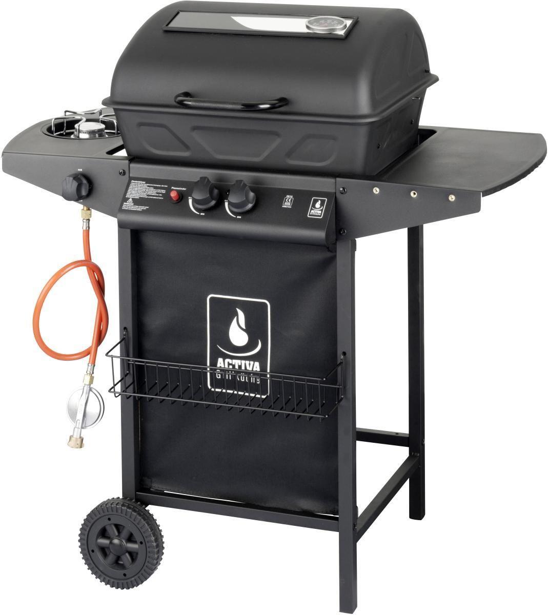 Gasgrill Lavastein Halifax 1 2 Brenner 98x53x100 Cm - Schwarz, Metall (98/53/100cm)