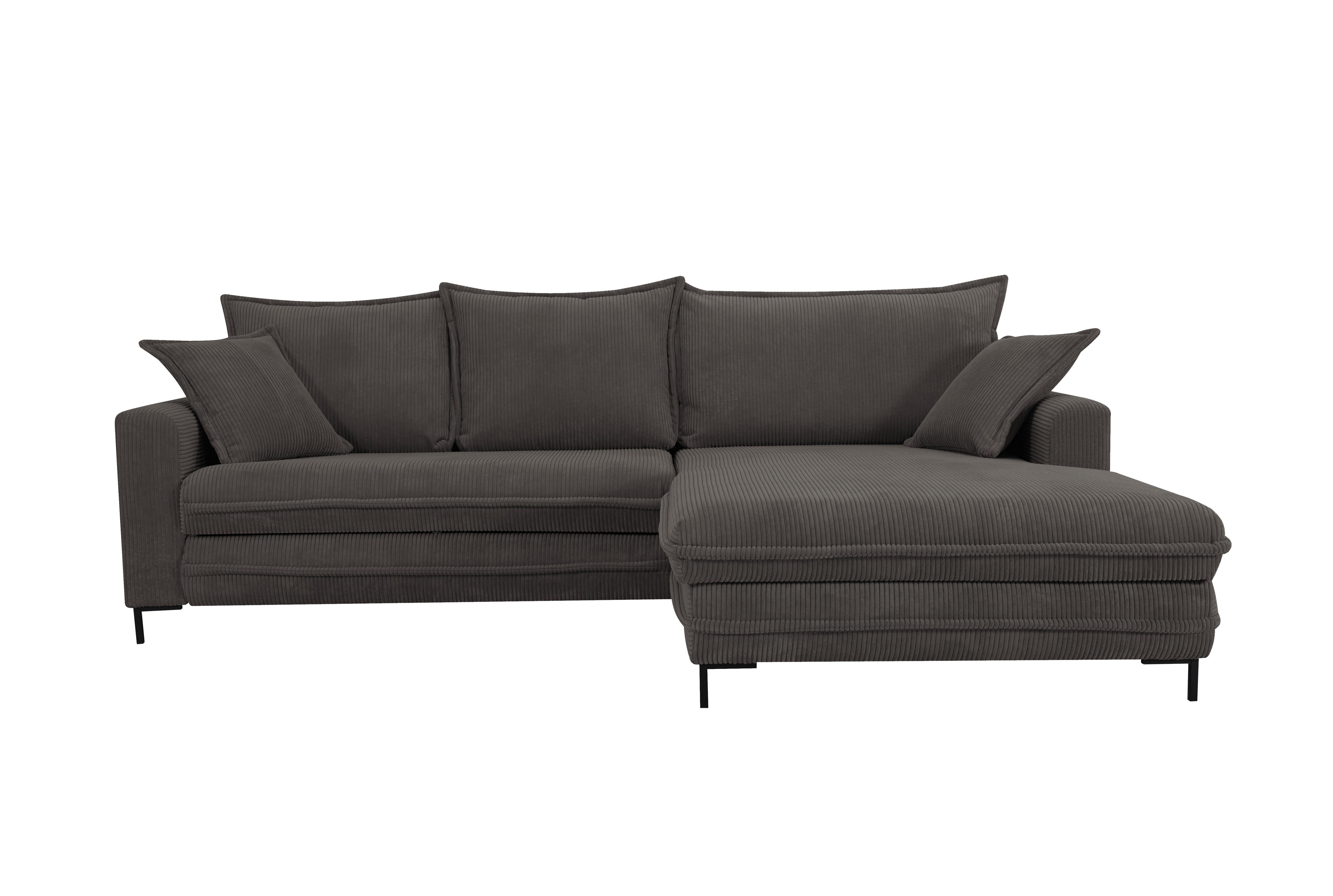 Ecksofa Armilla Taupe S: 272x174 cm - Taupe/Schwarz, Design, Textil (272/174cm) - MID.YOU
