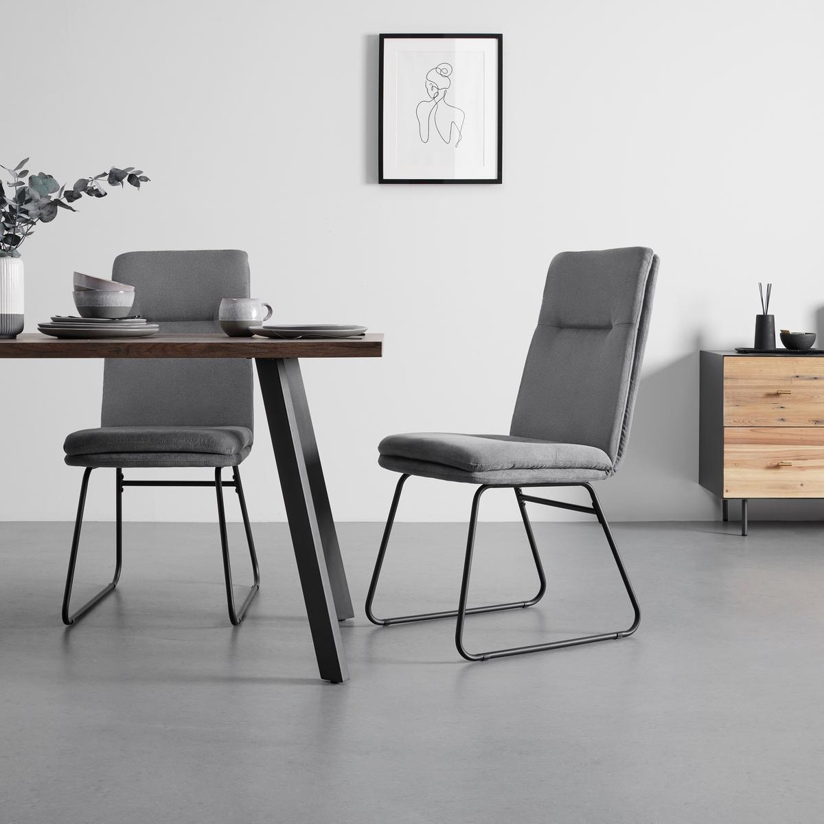 Sada židlí LEO šedá - šedá/černá, Moderní, kov/textil (49/99/68cm) - Bessagi Home