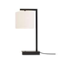 Tischlampe Boston Weiß mit Schalter - Schwarz/Weiß, Basics, Textil/Metall (17/44cm) - It's about Romi