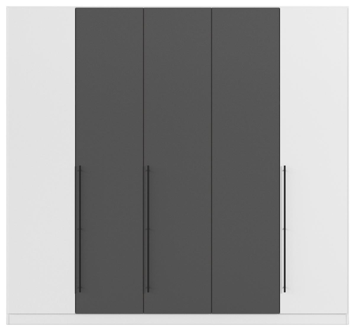 Kleiderschrank Safari B. 226 cm - Weiß/Grau, KONVENTIONELL, Holzwerkstoff (226/229/54cm)