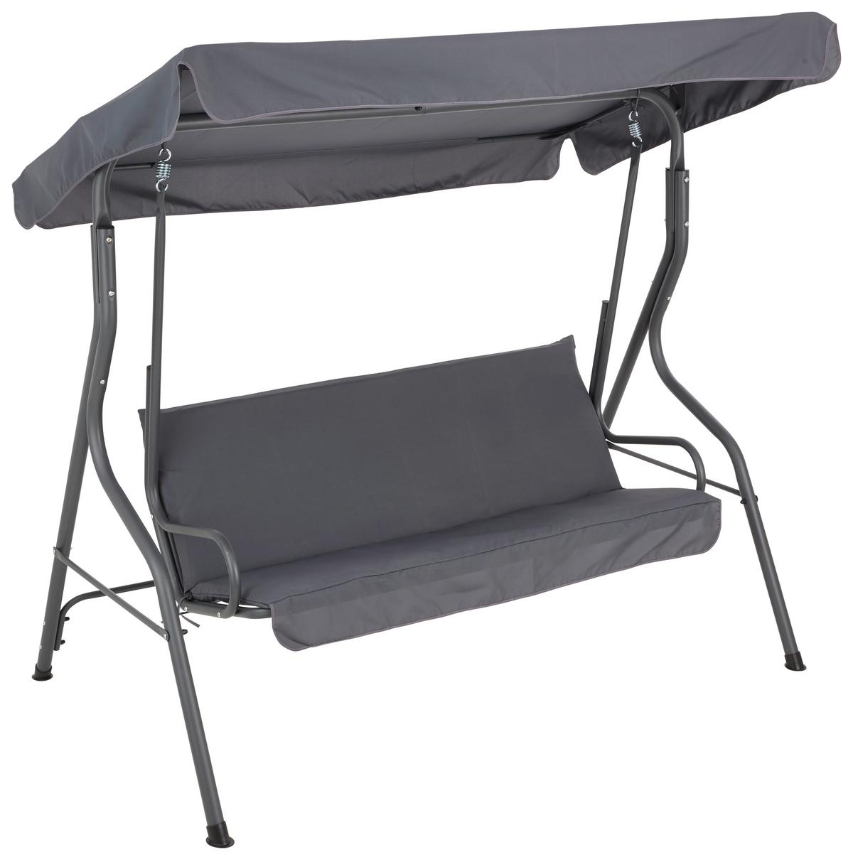 HOLLYWOODSKÁ HOUPAČKA MALAGA - antracitová, Moderní, kov/textil (170/152/110cm) - Mömax