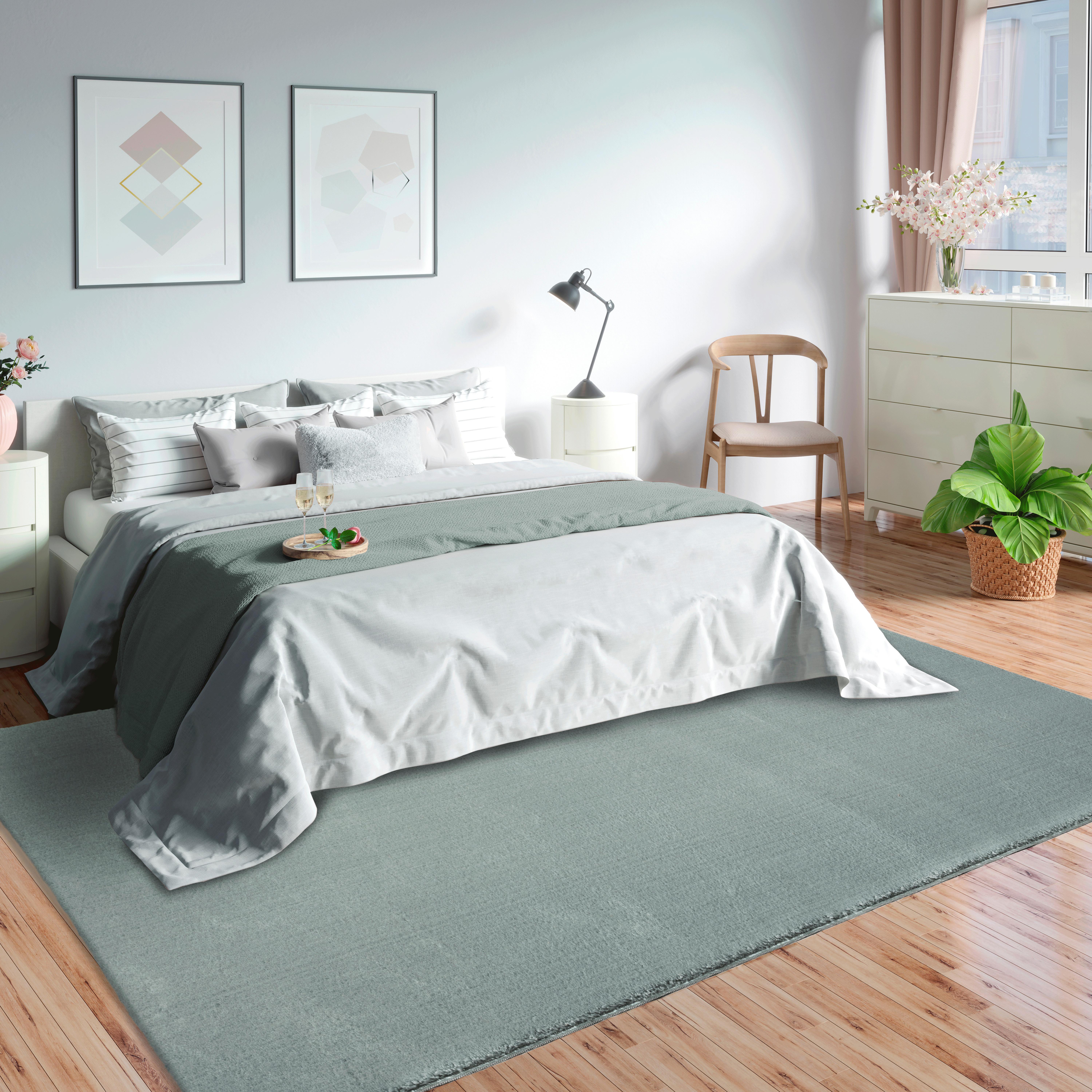 Fellteppich Loft - Blau, KONVENTIONELL, Textil (80/150cm)