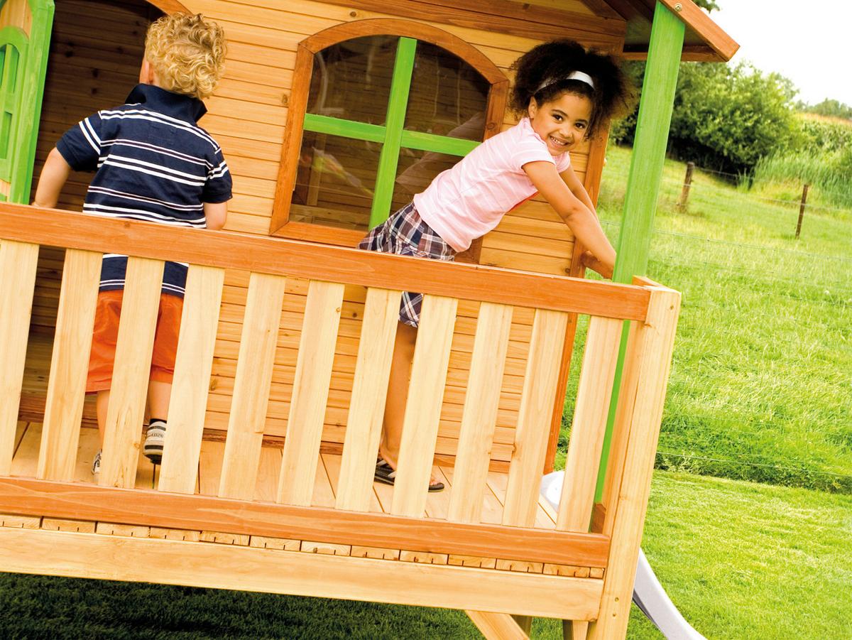 Spielhaus A030.040.90 - Rot/Braun, KONVENTIONELL, Holz/Kunststoff (349/233/212cm) - Ambia Garden