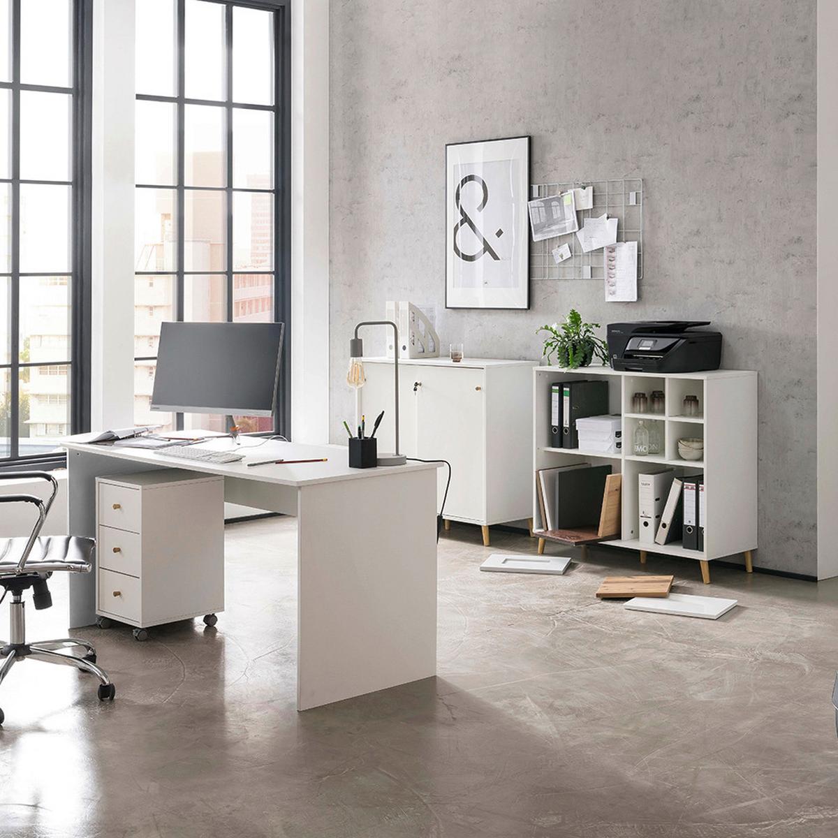 Aktenschrank Serie 500 Weiß B: 100,1 Cm - Weiß, MODERN, Holzwerkstoff (100,1/92,6/41cm) - MID.YOU