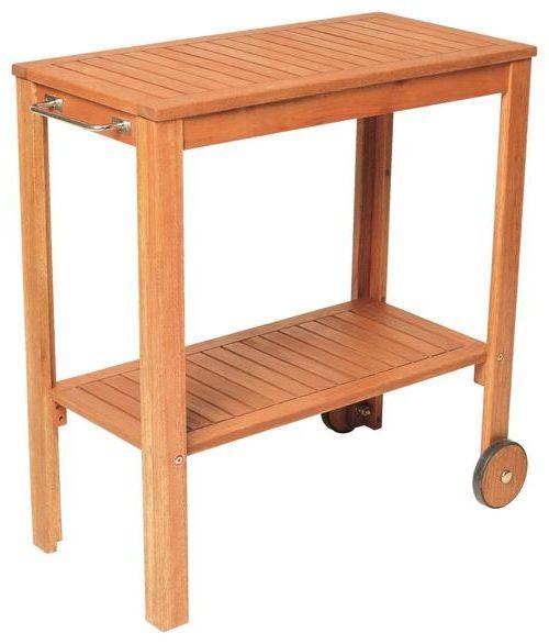 Servierwagen Echtholz Naturfarben Mit 2 Rollen - Naturfarben, KONVENTIONELL, Holz (45/85/84cm) - Gardenson