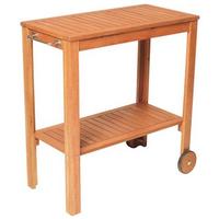 Servierwagen Echtholz Naturfarben Mit 2 Rollen - Naturfarben, KONVENTIONELL, Holz (45/85/84cm) - Gardenson