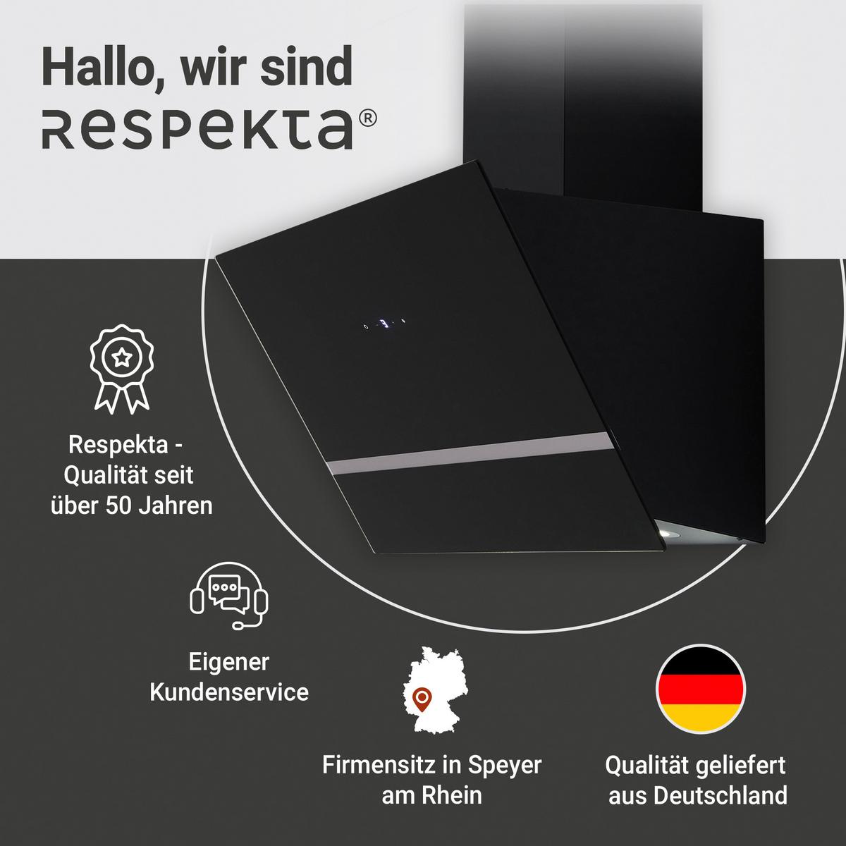 Kopffreihaube Respekta Hera Metall/glas Schwarz B: 79,5 Cm - Schwarz, Trend, Glas/Metall (79,5/74,2-109,2/38,5cm) - Respekta