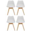 Stuhl-Set 4er Scandi Weiß/Buchefarben - Buchefarben/Weiß, MODERN, Holz/Kunststoff (48/87/56cm) - MID.YOU