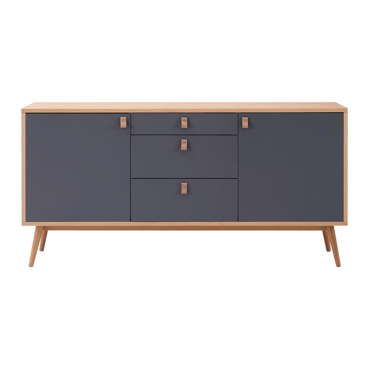 Široká komoda LENA prírodné farby/sivá - svetlohnedá/sivá, Modern, drevo/kompozitné drevo (150/75/40cm) - Bessagi Home