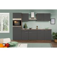 Küchenzeile Ohne Geräte B: 270 Cm Grau/eiche Dekor - Eichefarben/Grau, Basics, Holzwerkstoff (270/205/60cm) - Respekta