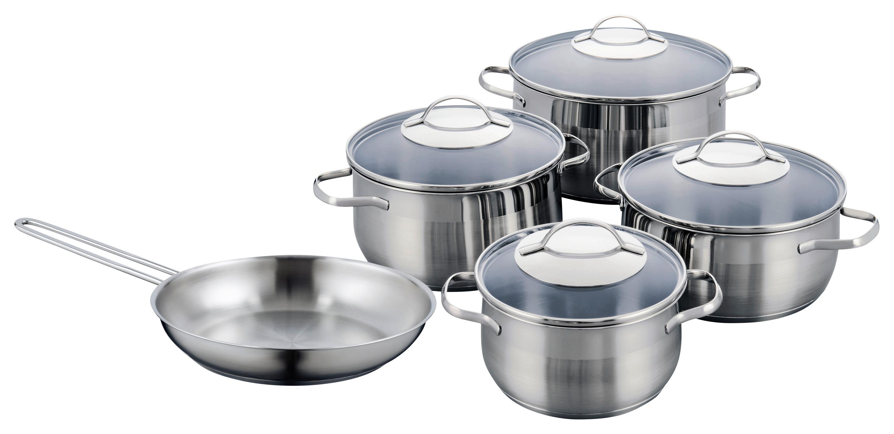 Kelomat Kochtopfset 9--Teilig. aus Edelstahl mit Deckel