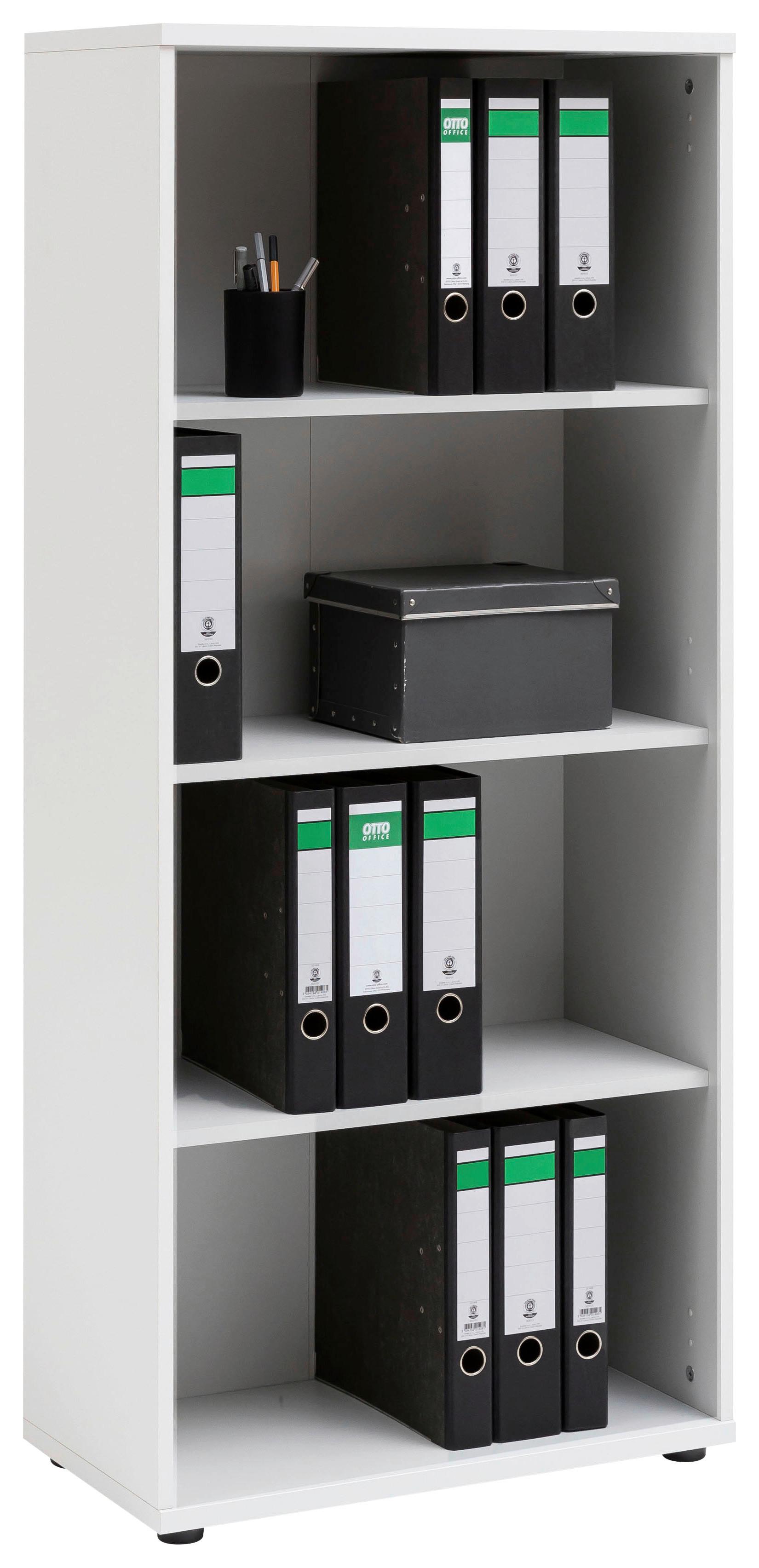 Aktenregal Serie 200 Weiß B 65,1 Cm - Schwarz/Weiß, Basics, Holzwerkstoff (65,1/146,9/34,5cm) - MID.YOU