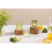 Teelichtglas Selina - Dunkelgrün/Hellgrün, KONVENTIONELL, Glas (5,4/6,4cm) - Luca Bessoni