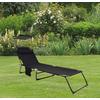 Gartenliege Bindox L Anthrazit /schwarz Verstellbares Dach - Anthrazit/Schwarz, MODERN, Kunststoff/Textil (55/24/185cm) - Ambia Garden
