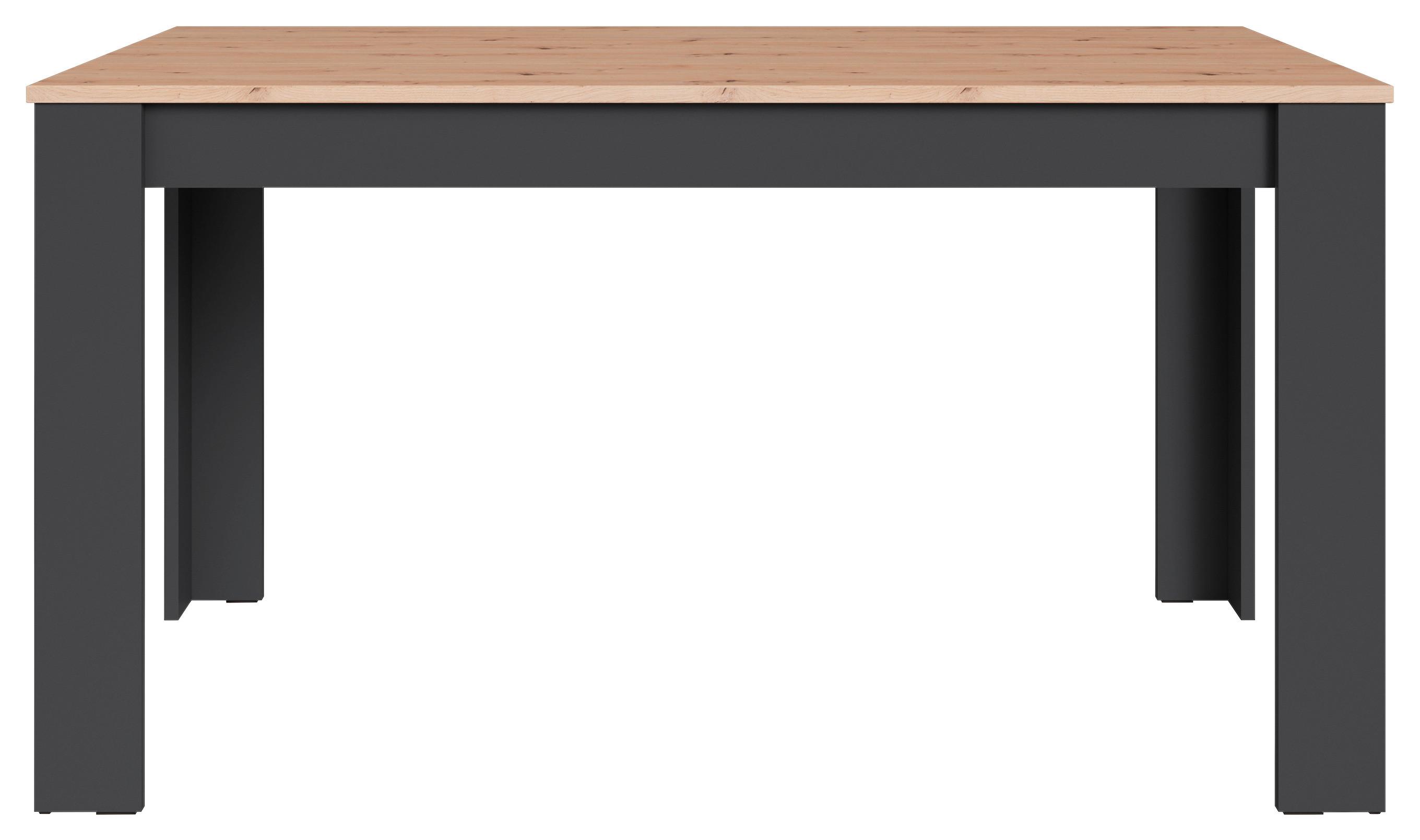 Esstisch Nori Eiche Artisan/anthrazit B:80cm - Anthrazit/Eiche Artisan, LIFESTYLE, Holzwerkstoff (140/80/75cm) - MID.YOU