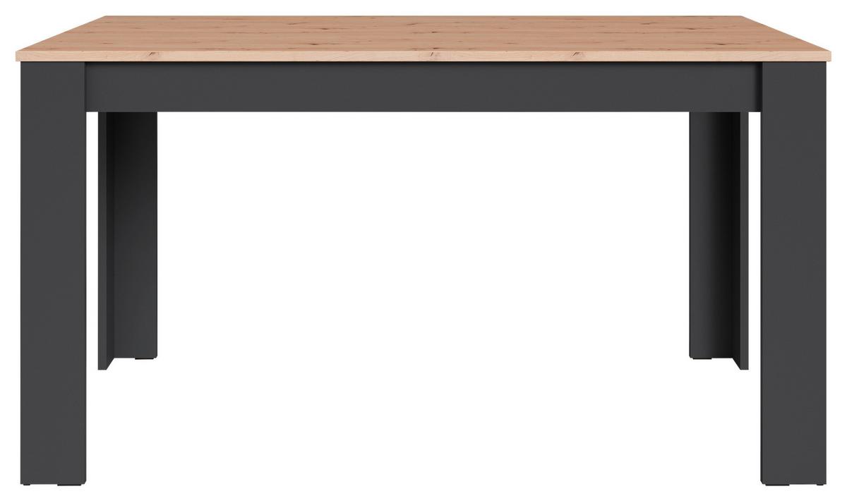 Esstisch Nori Eiche Artisan/anthrazit B:80cm - Anthrazit/Eiche Artisan, LIFESTYLE, Holzwerkstoff (140/80/75cm) - MID.YOU