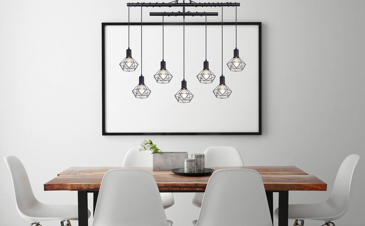 Deckenleuchte L: 100 cm drehbar - Schwarz, Basics, Metall (100/15/100cm) - Globo