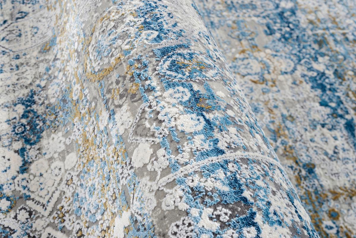 Webteppich Blau/Grau Toulon 67x130 cm - Blau/Grau, Design, Textil (67/130cm) - Dieter Knoll