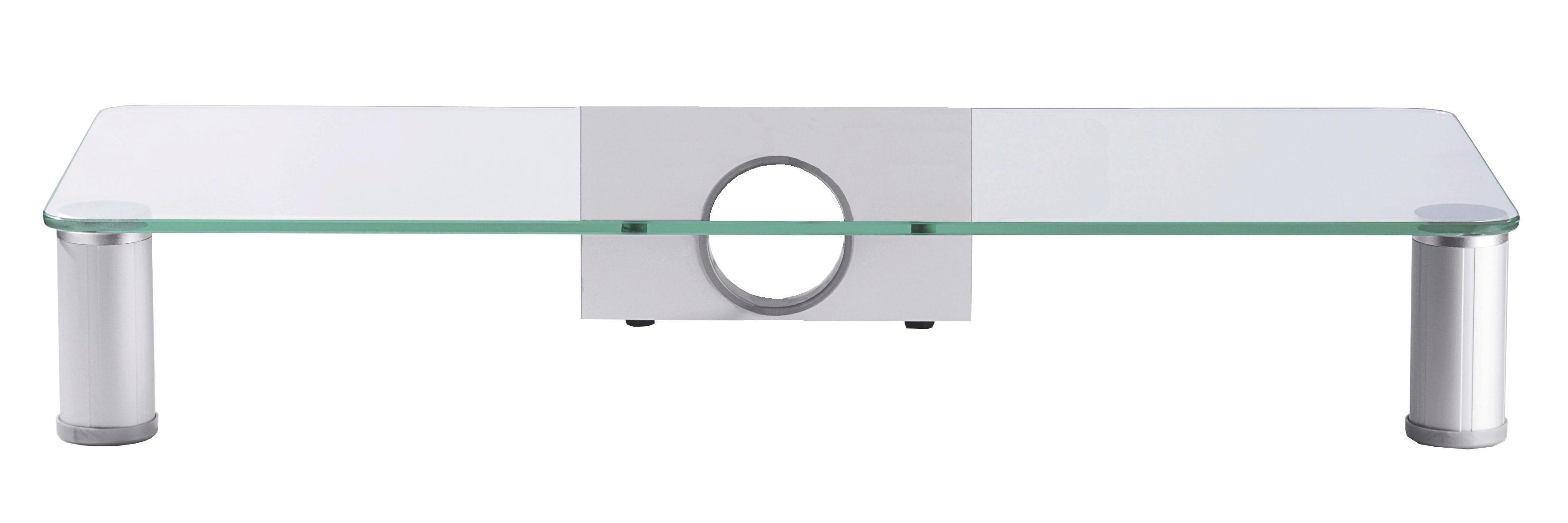 TV-Aufsatz Parco B: 62 cm - Klar/Silberfarben, KONVENTIONELL, Glas/Metall (62/10/25cm)