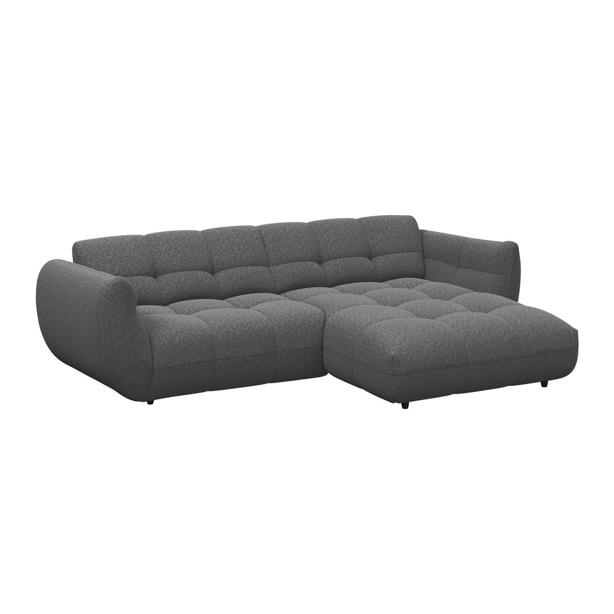 Ecksofa Panda Chenille anthrazit, 280x178cm - Anthrazit/Schwarz, Trend, Textil (280/178cm)