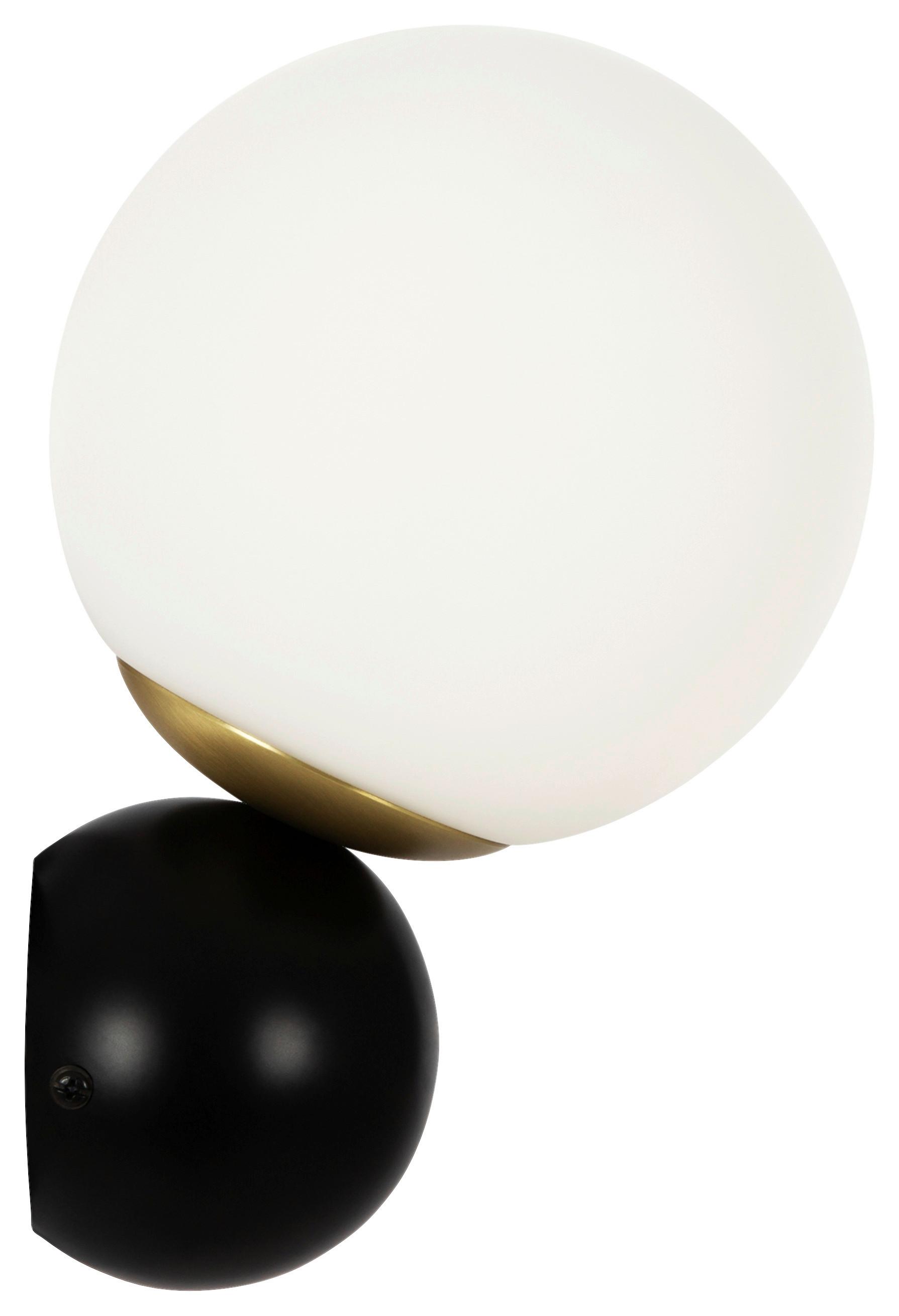 WANDLEUCHTE NOSTALGIA - Goldfarben/Schwarz, Basics, Glas/Metall (15/30/16,2cm) - MAYTONI