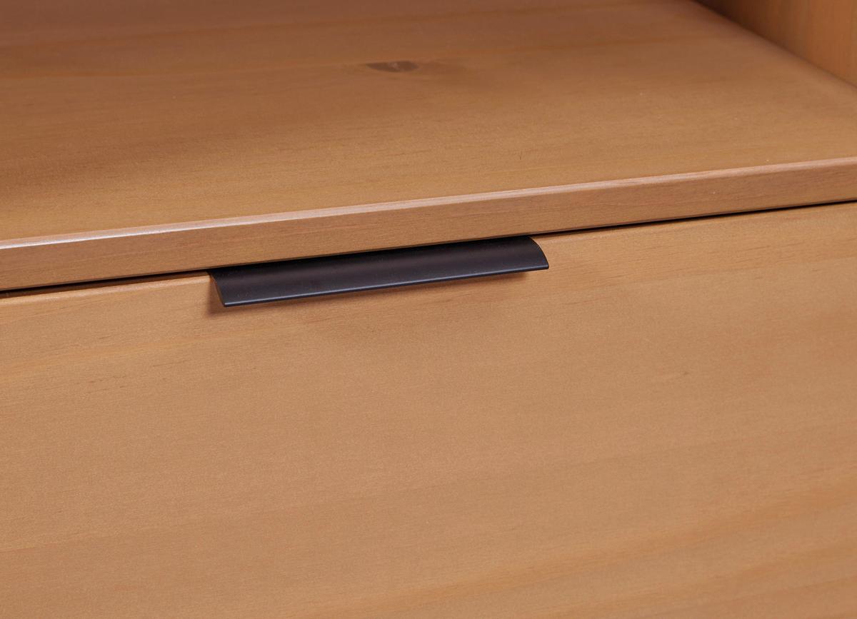 Tv-lowboard Vivo B: 150 Cm Kiefer Massiv/eichefarben - Eichefarben/Schwarz, Design, Holz (150/70/45cm) - Livetastic