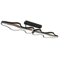 Led-deckenleuchte 67181d1 - Dunkelbraun/Opal, Design, Holz/Kunststoff (112/25,5/15cm) - Globo
