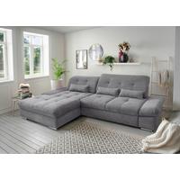 Ecksofa Dalida Dunkelgrau S: 196x300cm - Chromfarben/Dunkelgrau, Design, Textil (196/300cm) - Livetastic