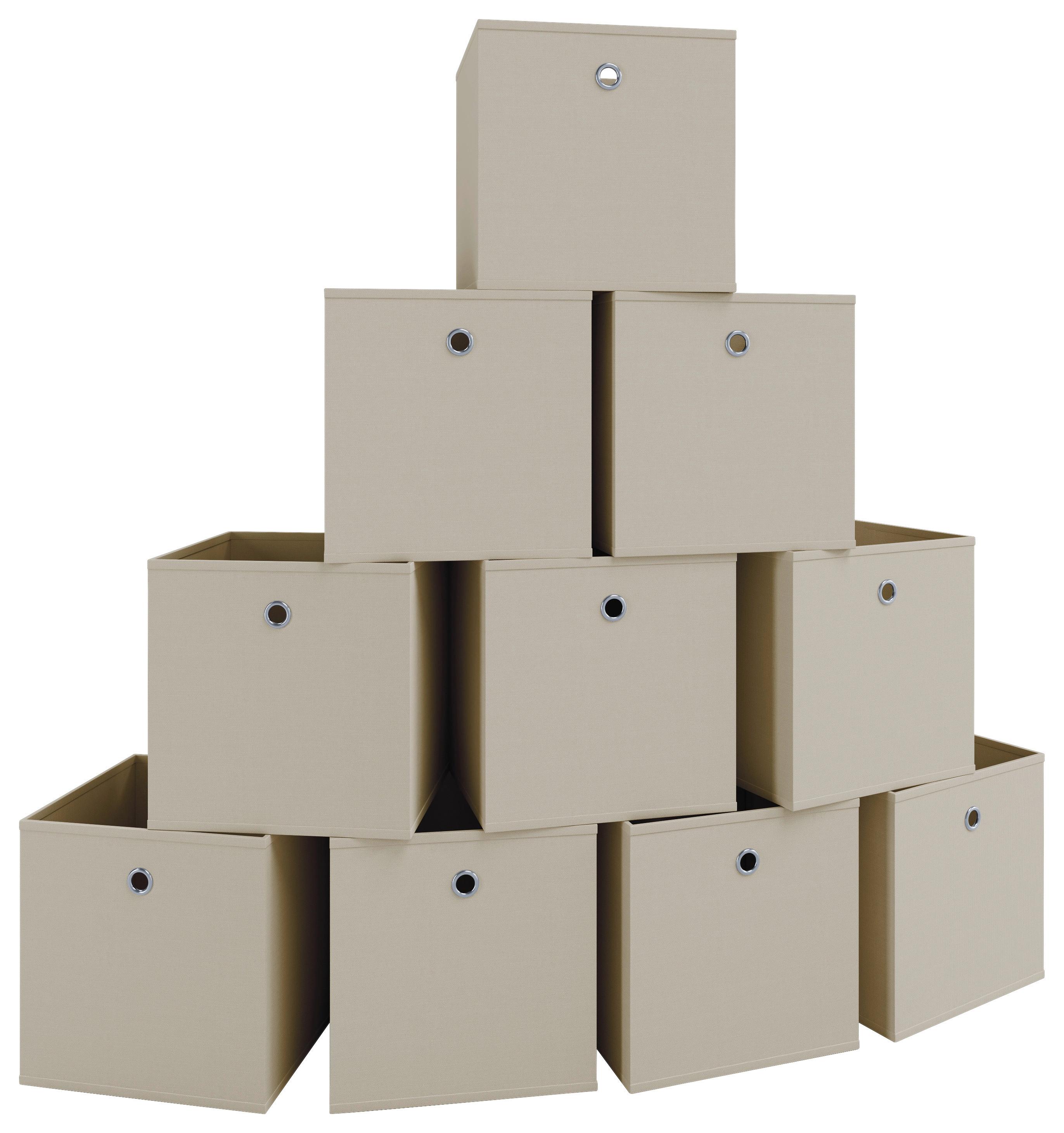 Faltbox Boxas Naturfarben/Weiß B: 27 cm - Naturfarben/Weiß, MODERN, Textil (27/28/27cm) - MID.YOU