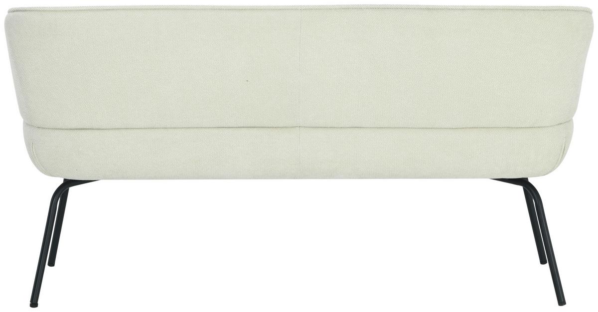 Sitzbank Serena Leinenoptik Beige, B: 160 cm - Beige/Schwarz, KONVENTIONELL, Holz/Textil (160/87/62cm)