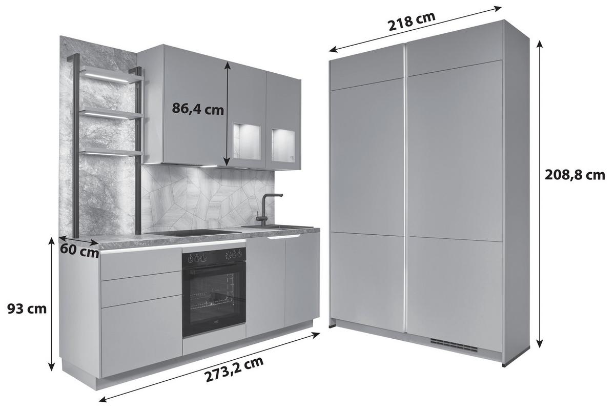 ECKKÜCHE SIDNEY - Hellbraun/Dunkelbraun, MODERN, Holzwerkstoff (273,2/218,1cm) - Vertico