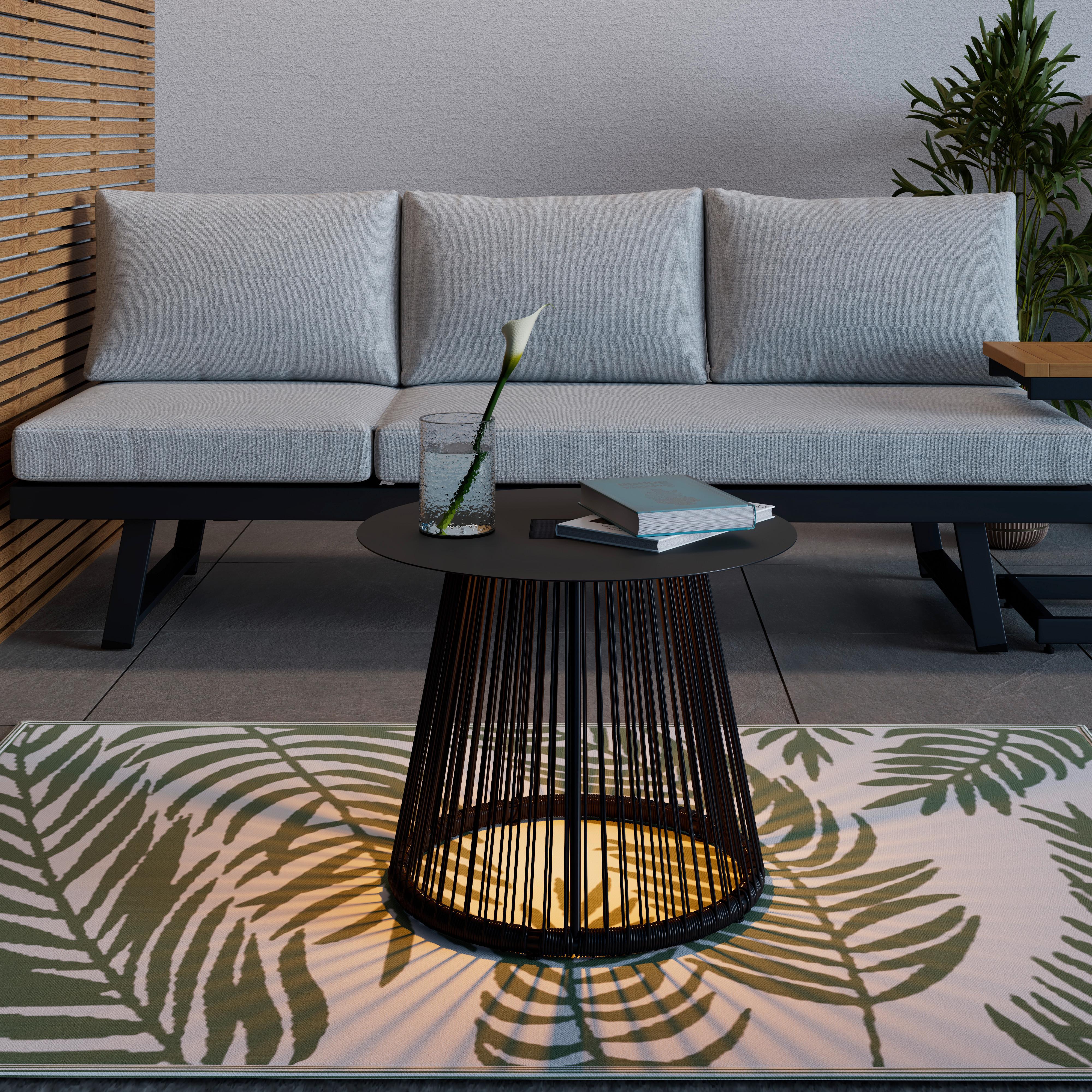 ZÁHRADNÝ PRÍRUČNÝ STOLÍK RUFFY - čierna, Modern, kov/plast (55/47/55cm) - Bessagi Garden