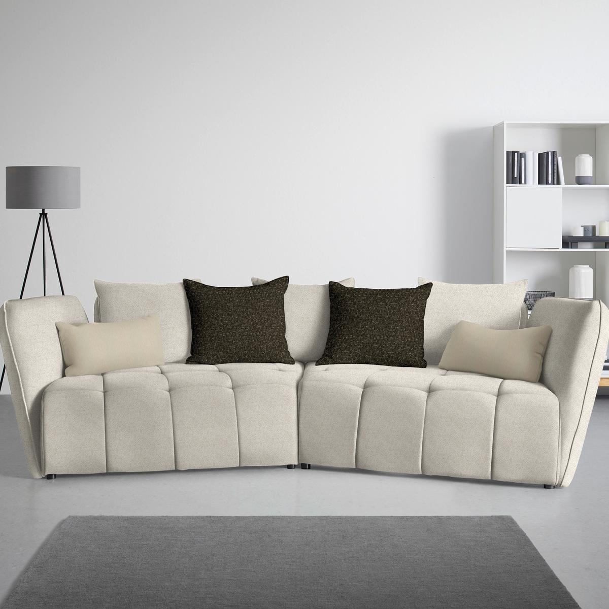 Boxspringová pohovka SOFI, béžová, tmavě zelená - černá/tmavě zelená, Moderní, textil (294/93/152cm) - Premium Living