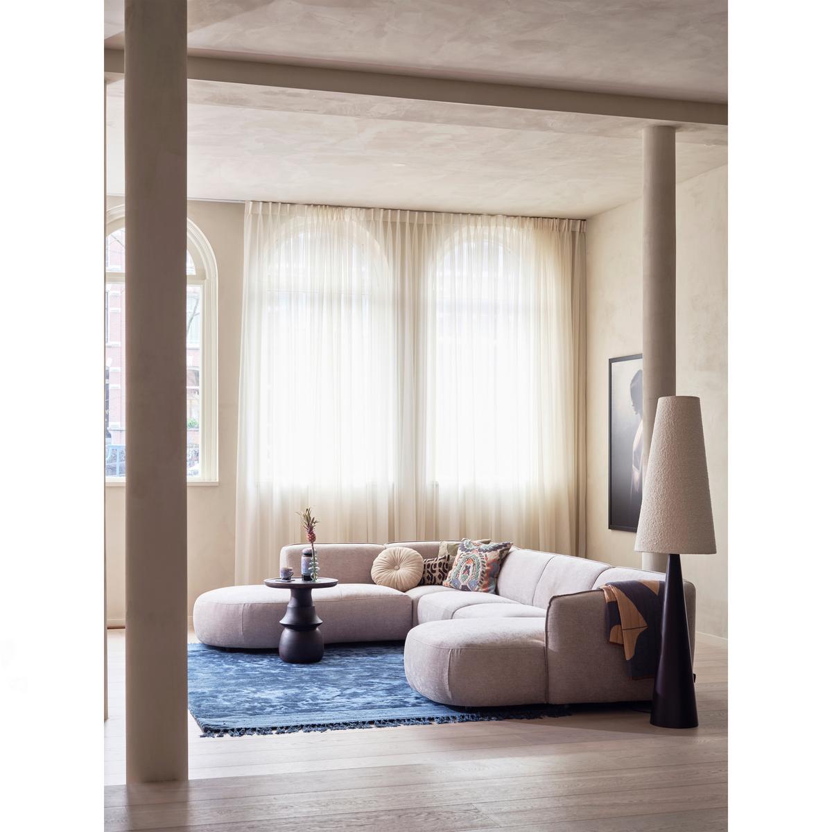 Ecksofa Polly Sandfarben U: 245x353x150cm - Sandfarben/Schwarz, Design, Textil (245/353/150cm) - Livetastic