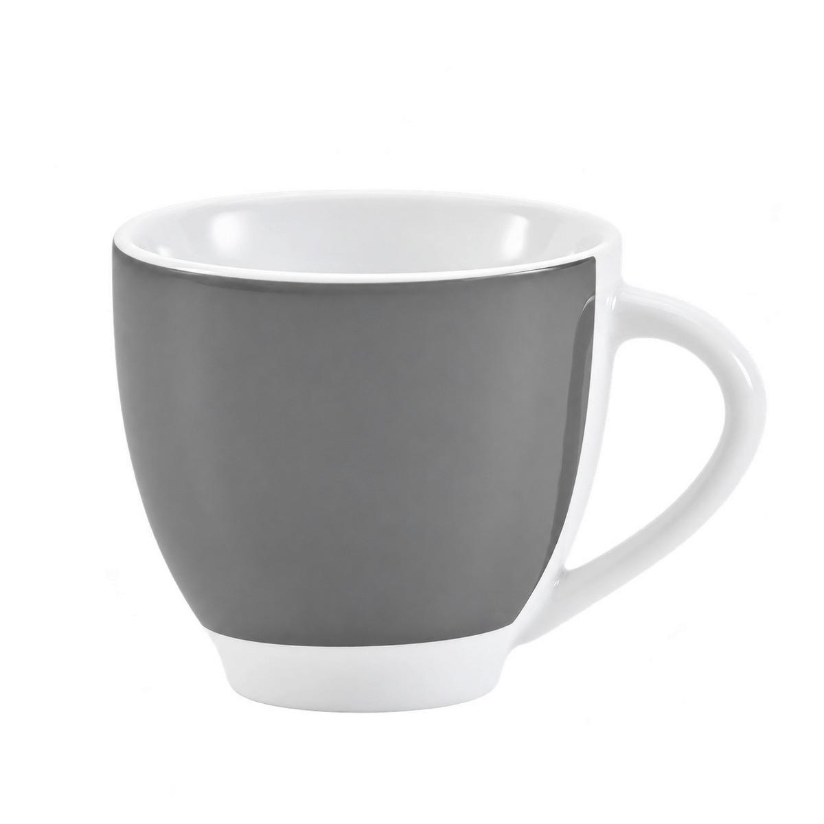 TASSENSET Grau Weiß 6-teilig 200 ml - Weiß/Grau, Basics, Keramik - Van Well