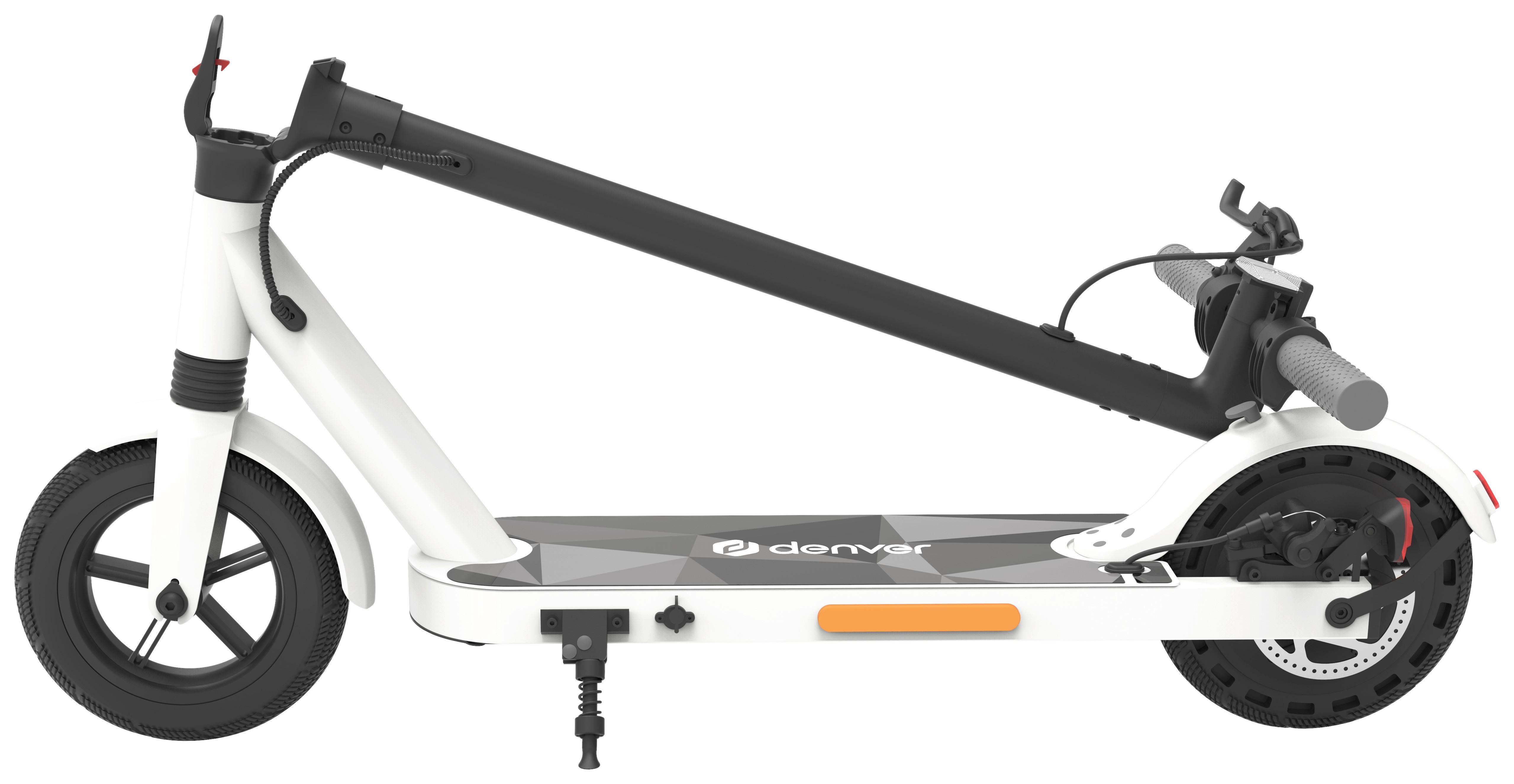 E-Scooter Klappbar mit Display, Parkständer - Weiß, Basics, Metall (108/115/106,00cm)