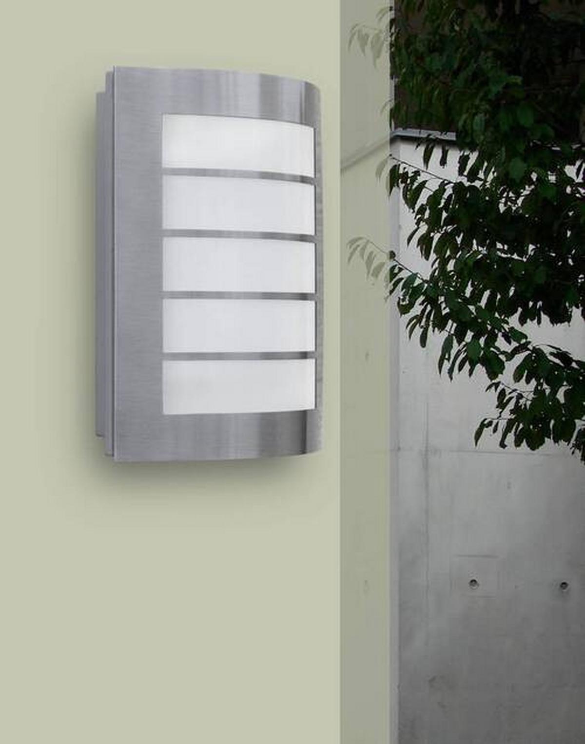 Außenleuchte Slim 6 Watt Edelstahl, Wandmontage - Edelstahlfarben, Basics, Metall (17,6/21,6/6,5cm)