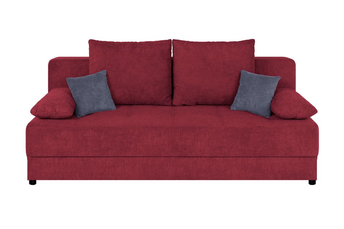 Schlafsofa Toni Beere B: 200 cm - Beere/Schwarz, Design, Holzwerkstoff/Textil (200/90/103cm) - P & B