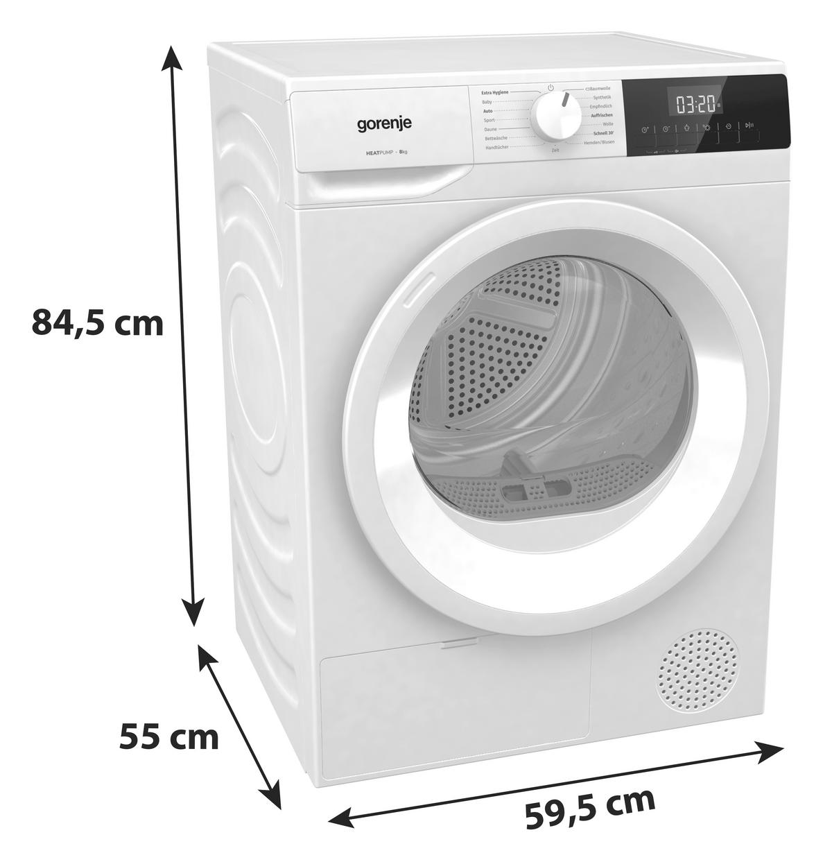 Wärmepumpentrockner D3HNE82 8 kg - Weiß, Basics (59,5/84,5/55cm) - Gorenje